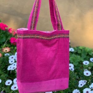 Handmade fuchsia tote bag